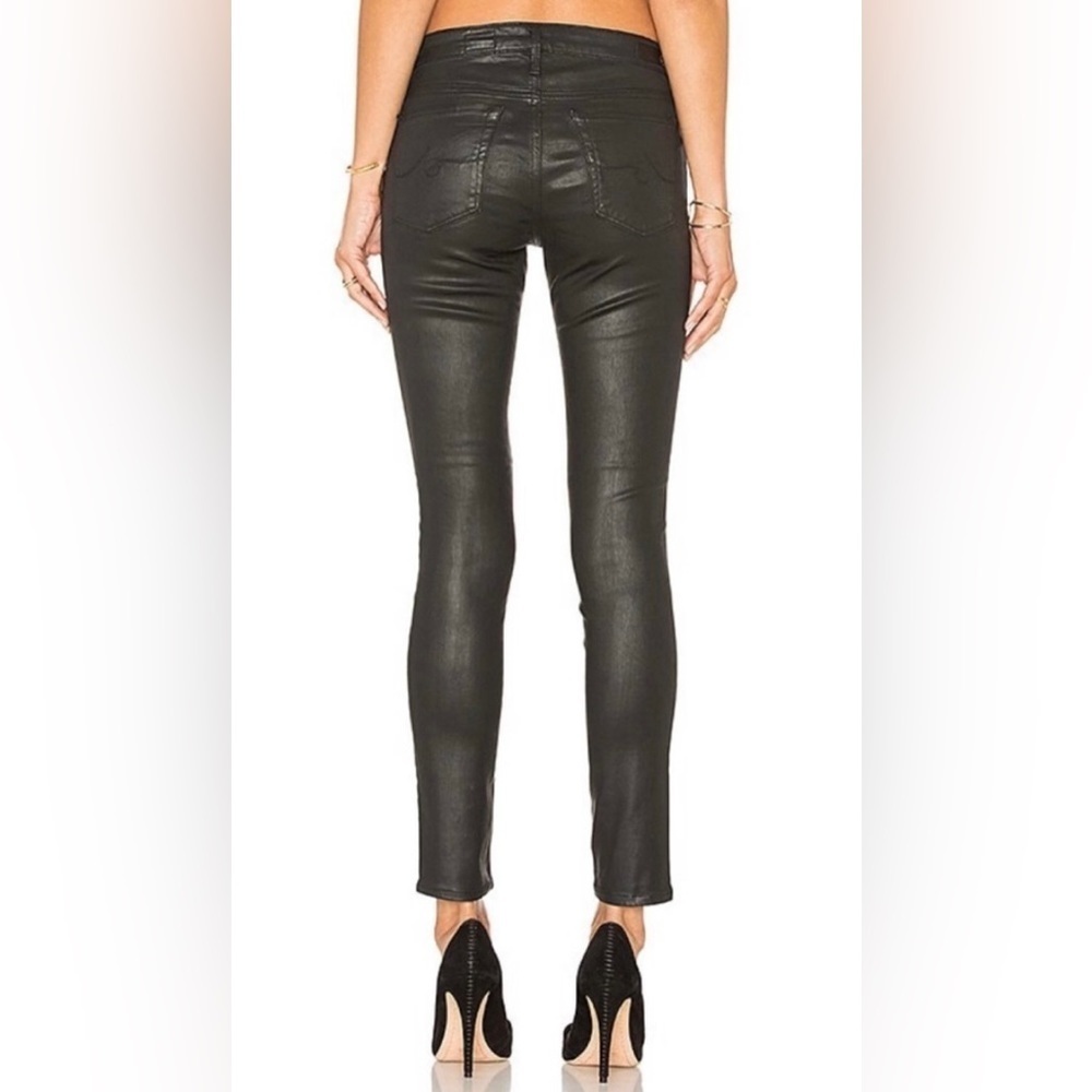 AG Adriano Goldschmied NWT The Legging Super Skinny Ankle coated black jeans - Picture 2 of 10